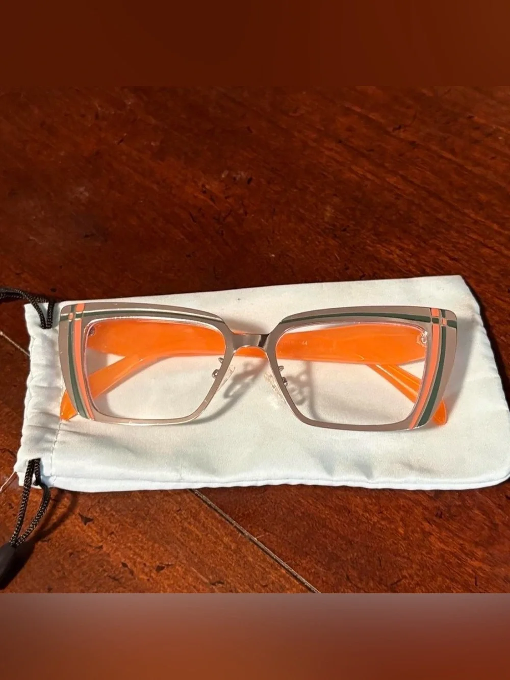 Orange Frame Women’s Fashion Glasses